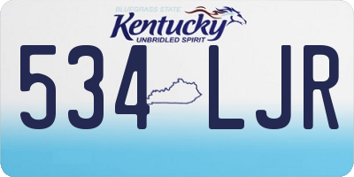 KY license plate 534LJR