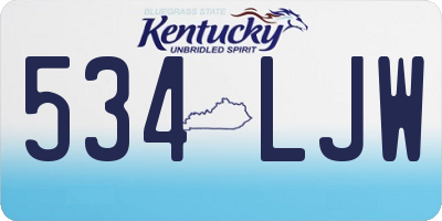 KY license plate 534LJW