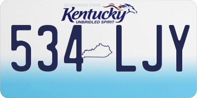 KY license plate 534LJY