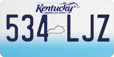 KY license plate 534LJZ