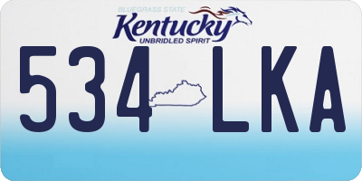KY license plate 534LKA