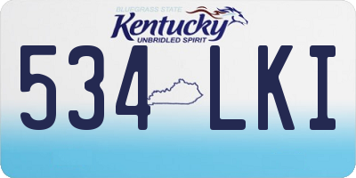 KY license plate 534LKI