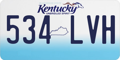 KY license plate 534LVH