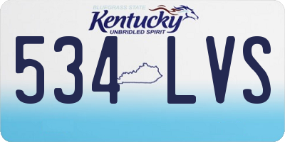KY license plate 534LVS
