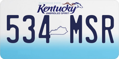 KY license plate 534MSR