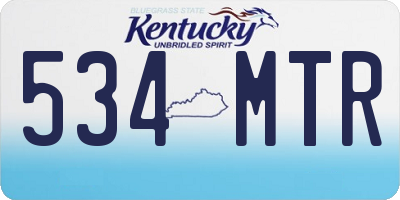 KY license plate 534MTR