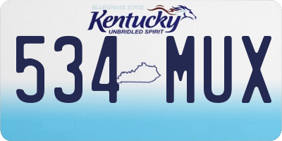 KY license plate 534MUX