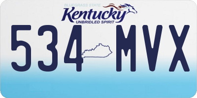 KY license plate 534MVX