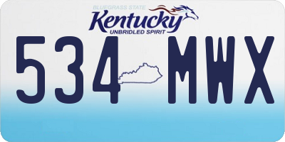 KY license plate 534MWX