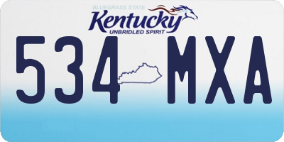 KY license plate 534MXA
