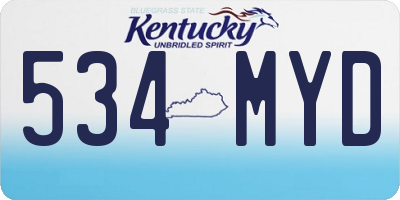 KY license plate 534MYD