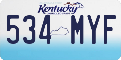 KY license plate 534MYF