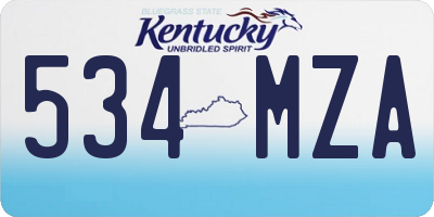 KY license plate 534MZA
