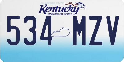 KY license plate 534MZV