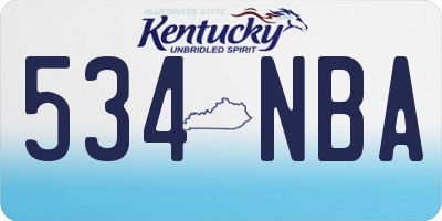 KY license plate 534NBA
