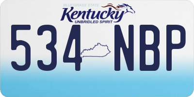 KY license plate 534NBP