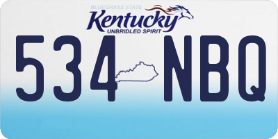 KY license plate 534NBQ