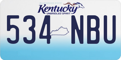 KY license plate 534NBU
