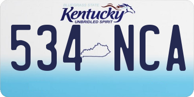 KY license plate 534NCA