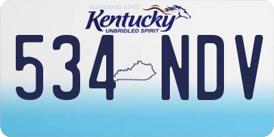 KY license plate 534NDV
