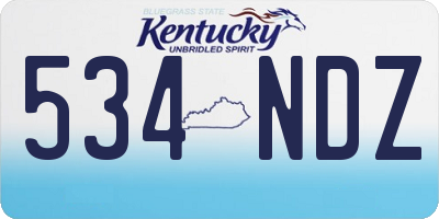 KY license plate 534NDZ