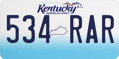 KY license plate 534RAR