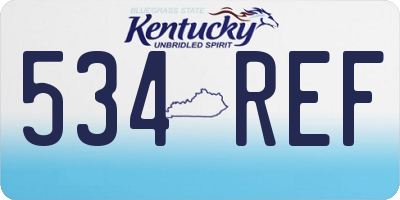 KY license plate 534REF