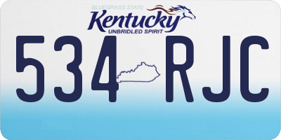 KY license plate 534RJC