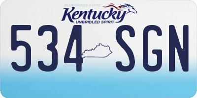 KY license plate 534SGN