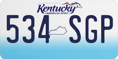 KY license plate 534SGP