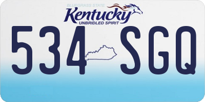 KY license plate 534SGQ