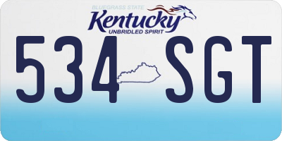 KY license plate 534SGT