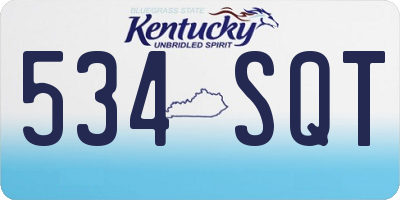 KY license plate 534SQT