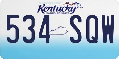 KY license plate 534SQW