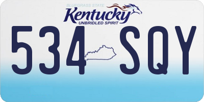 KY license plate 534SQY