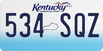KY license plate 534SQZ