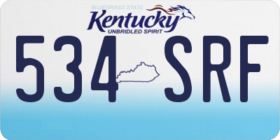 KY license plate 534SRF