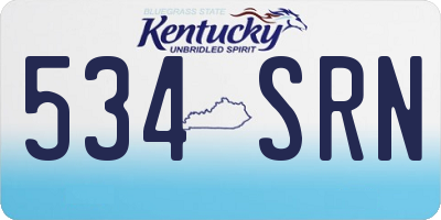 KY license plate 534SRN