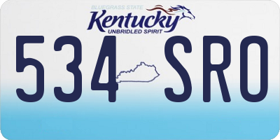 KY license plate 534SRO