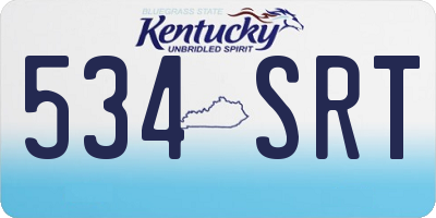 KY license plate 534SRT