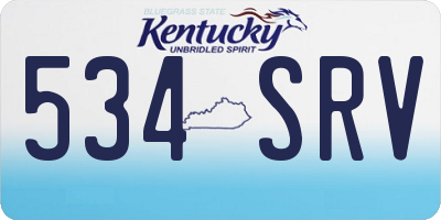 KY license plate 534SRV