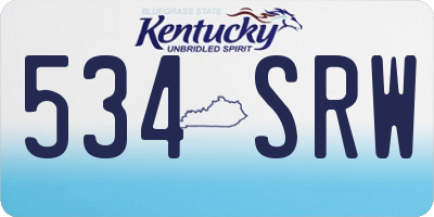 KY license plate 534SRW