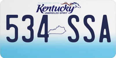 KY license plate 534SSA
