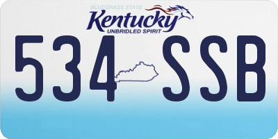 KY license plate 534SSB
