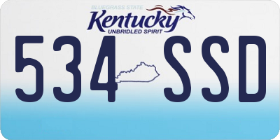 KY license plate 534SSD