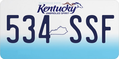 KY license plate 534SSF