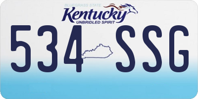 KY license plate 534SSG