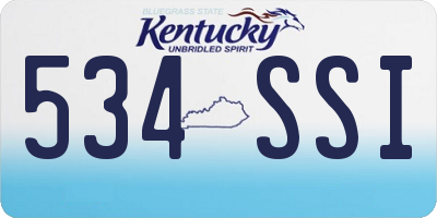 KY license plate 534SSI