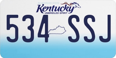KY license plate 534SSJ