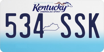 KY license plate 534SSK
